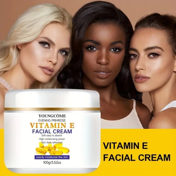 Vitamin E Evening Primrose Face Cream with Collagen & Hyaluronic Acid 100g - Picture 4 of 7